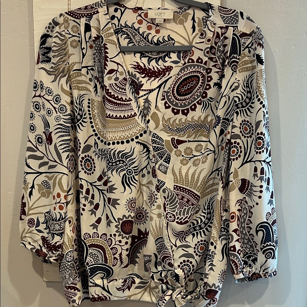 LOFT Paisley Print Blouse - multicolored